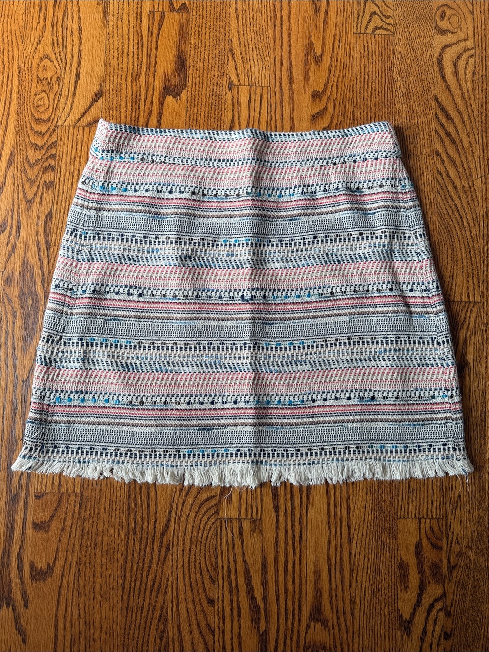 LOFT Woven Fringe Mini Skirt, Sz 10